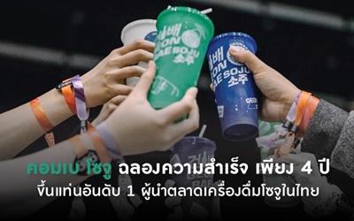 คอมเบ โซจู ฉลองความสำเร็จ เพียง 4 ปี ขึ้นแท่นอันดับ 1 ผู้นำตลาดเครื่องดื่มโซจูในไทย