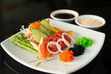 สลัดไข่ 3 สี ห้องอาหารญี่ปุ่น โมริกริลล์