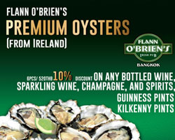 ฟลาน โอเบรียนส์ ไอริชผับ สาขาทองหล่อ ชวนลิ้มลอง หอยนางรมไอร์แลนด์ ในราคาพิเศษ