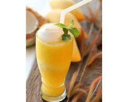 สีฟ้า ต้อนรับอุณหภูมิความร้อนสุดปรี๊ด ด้วยเครื่องดี่มฟิวชั่นสุดชิค  แมงโก้โคโค่สมูทตี้โฟลท แบบฉบับความอร่อย ที่สดชื่น ไม่ซ้ำใคร 